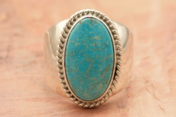 Genuine Bluebird Turquoise Sterling Silver Native American Ring